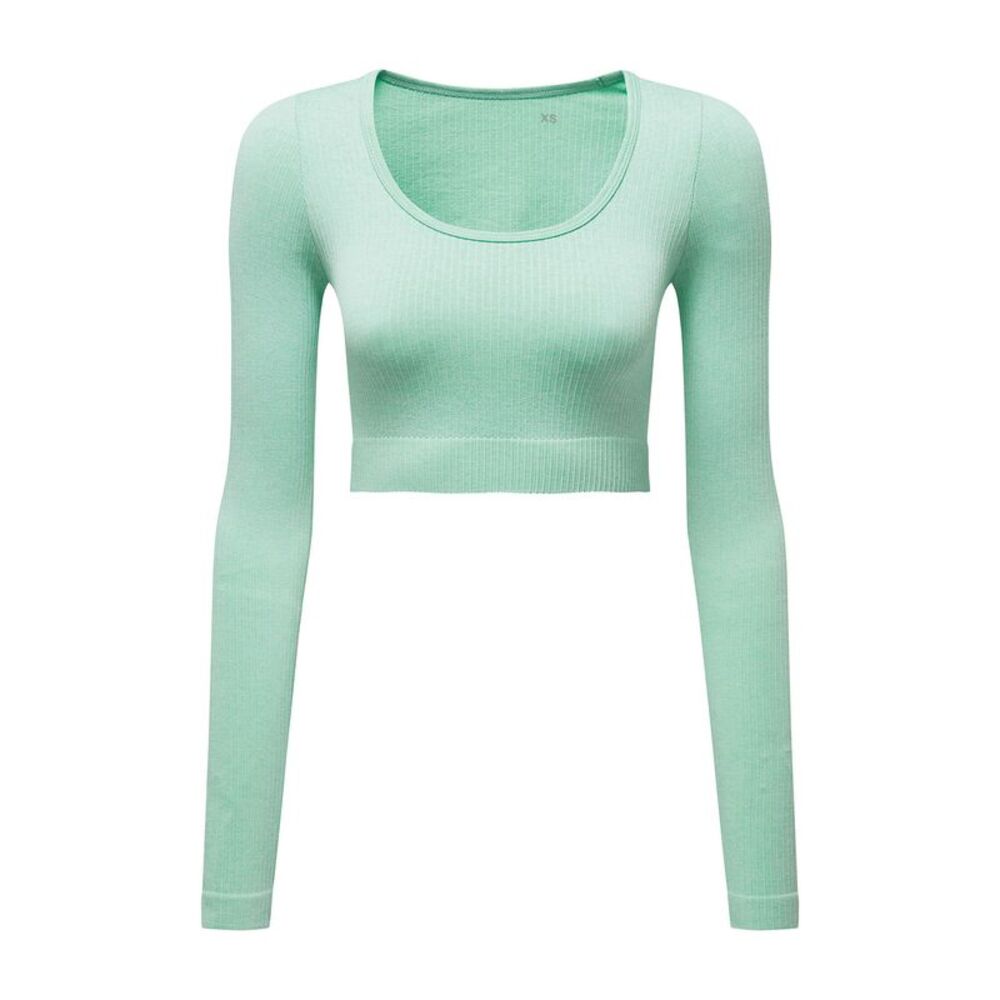 TriDri Womens/Ladies Ribbed Seamless 3D Crop Top / Peppermint